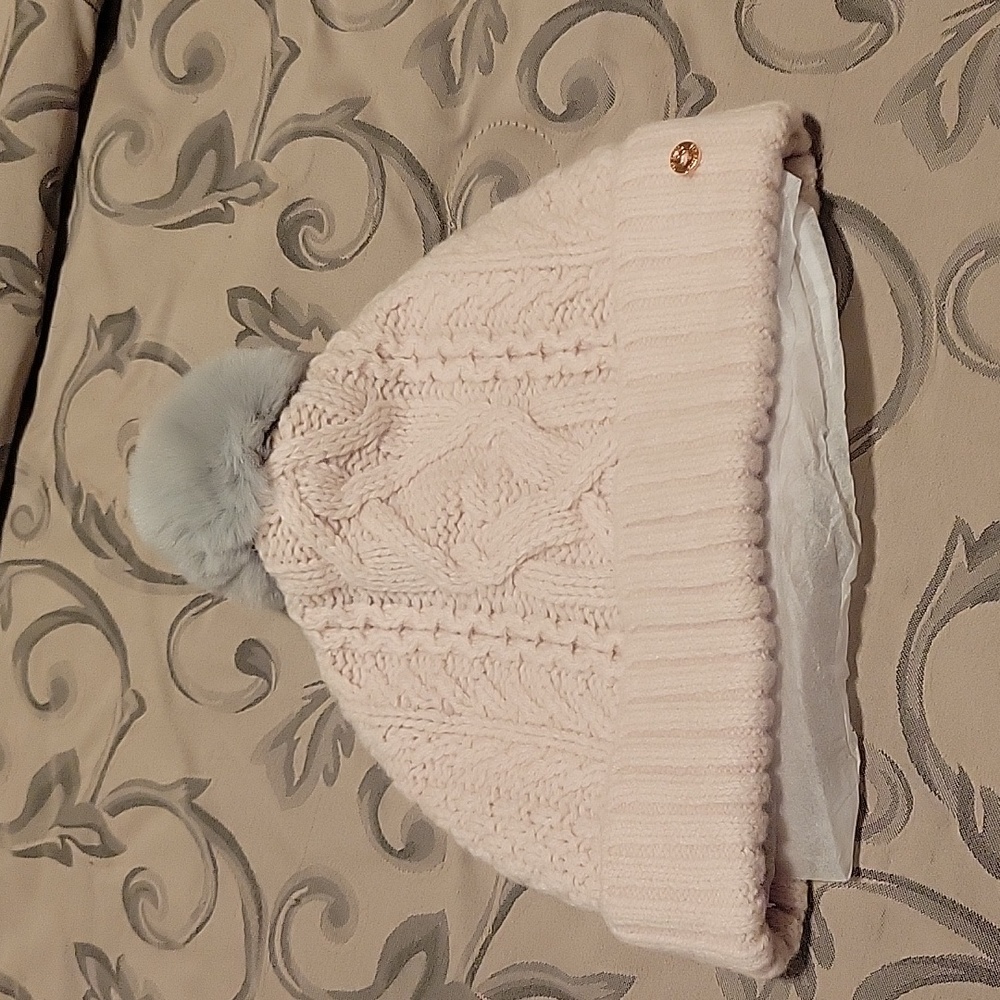 🛑TED BAKER Knitted Pom Hat Nude Pink